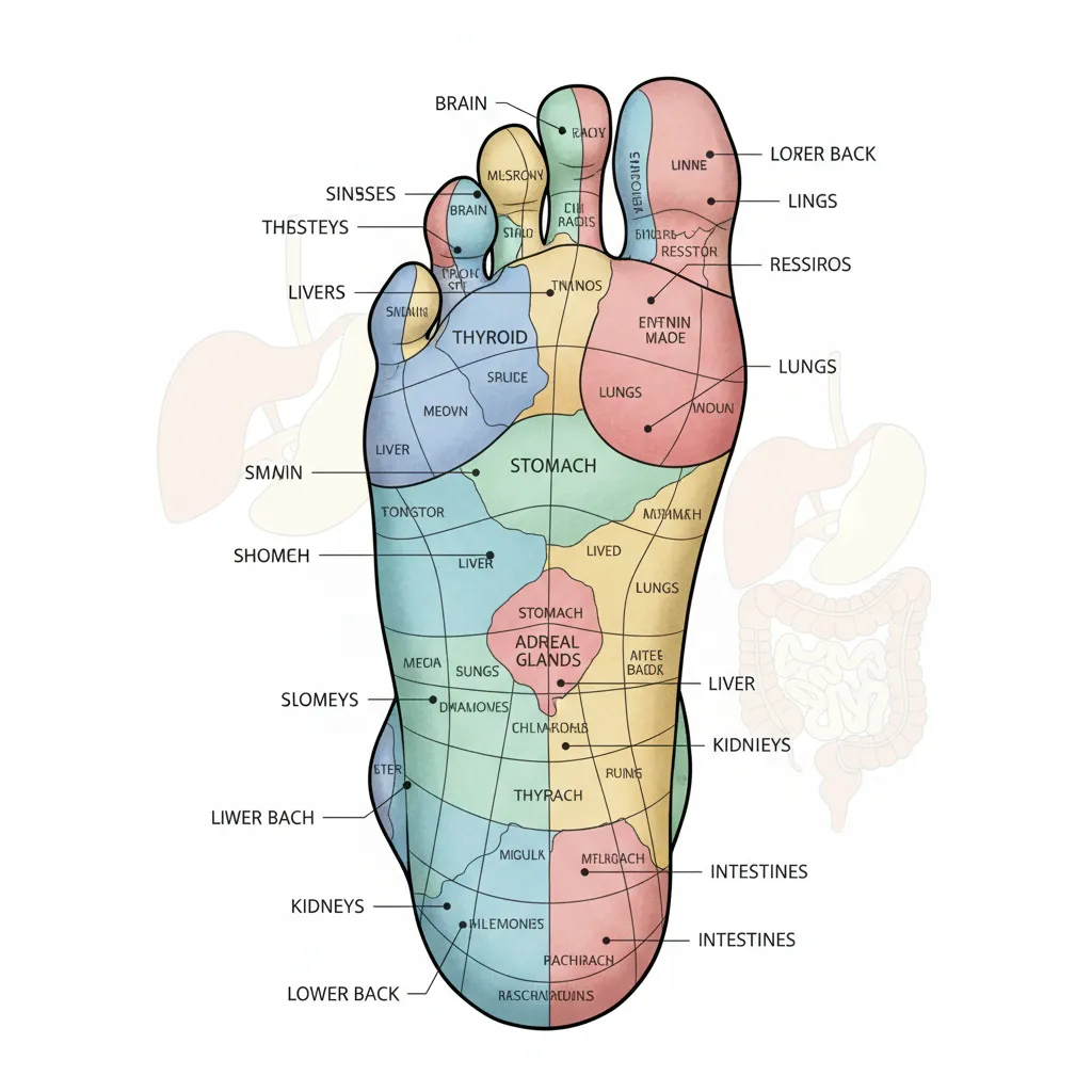 Reflexology foot chart showing points for weight loss