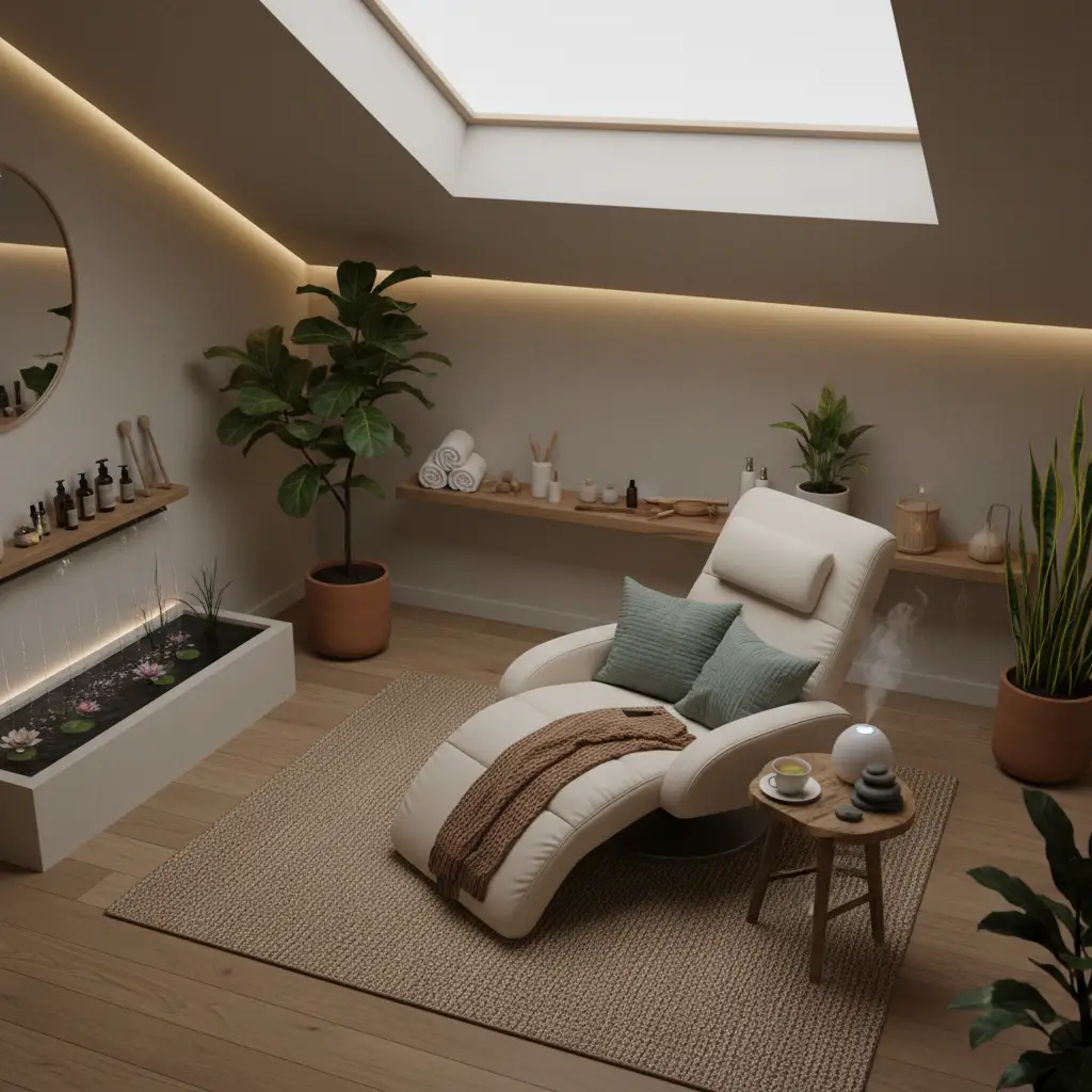 Serene therapeutic reflexology clinic interior