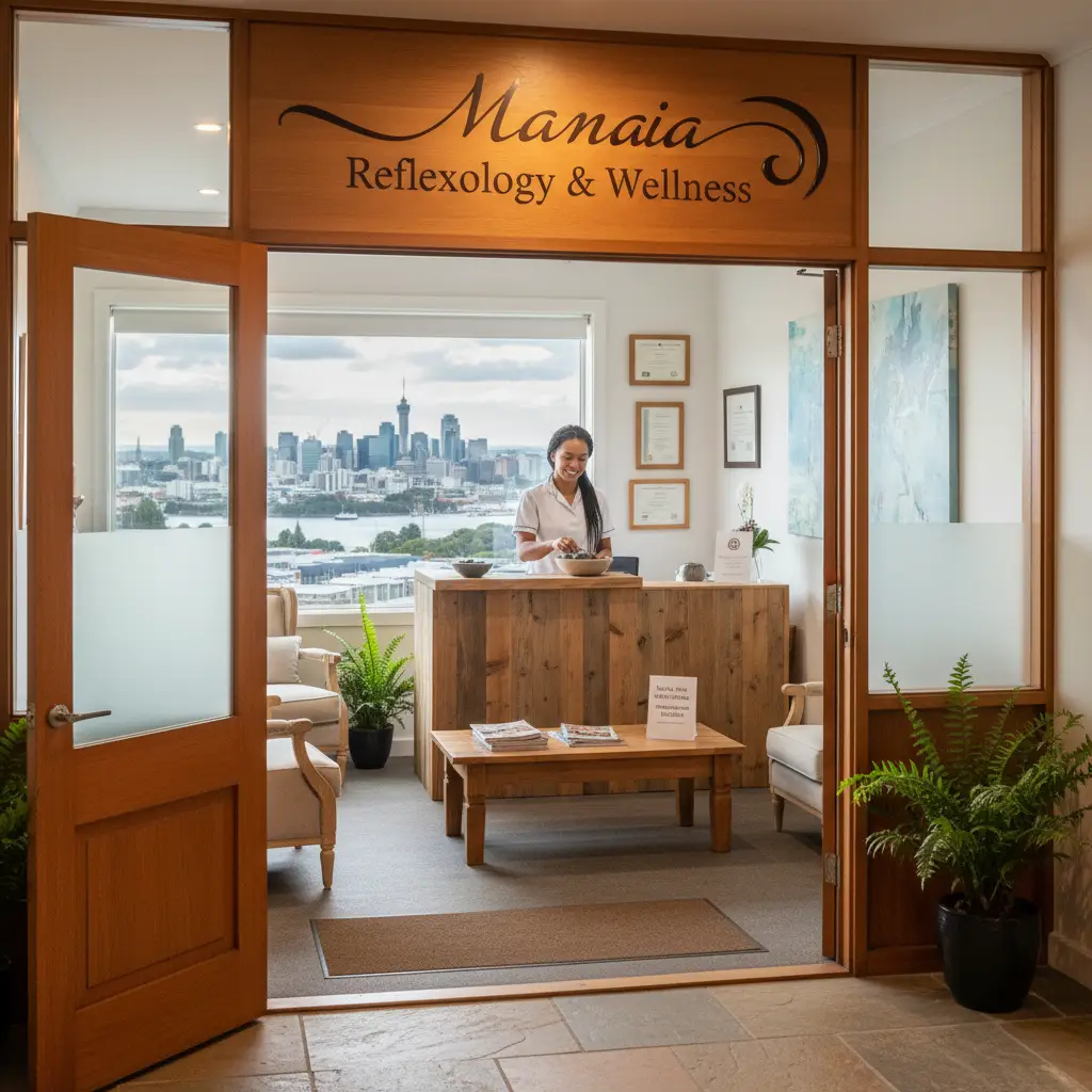 Reflexology clinic entrance in Auckland for postnatal care