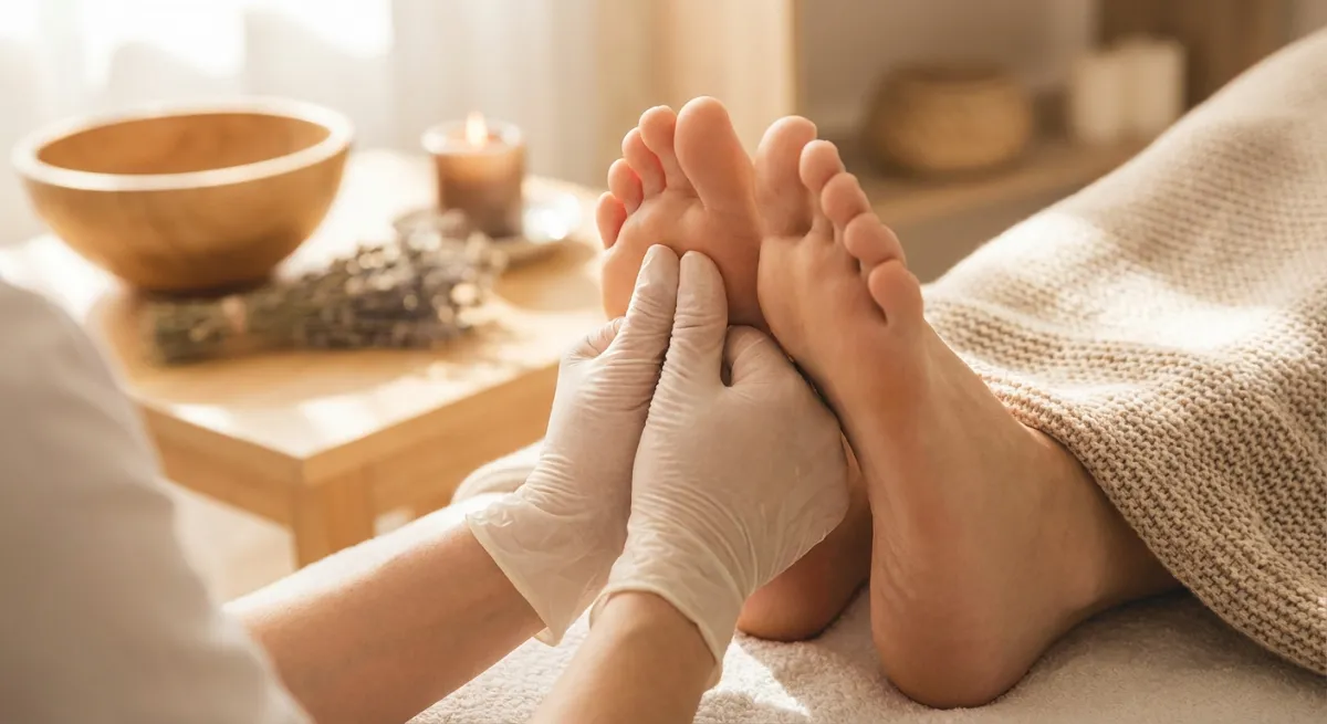 Reflexologist providing comforting care in Auckland