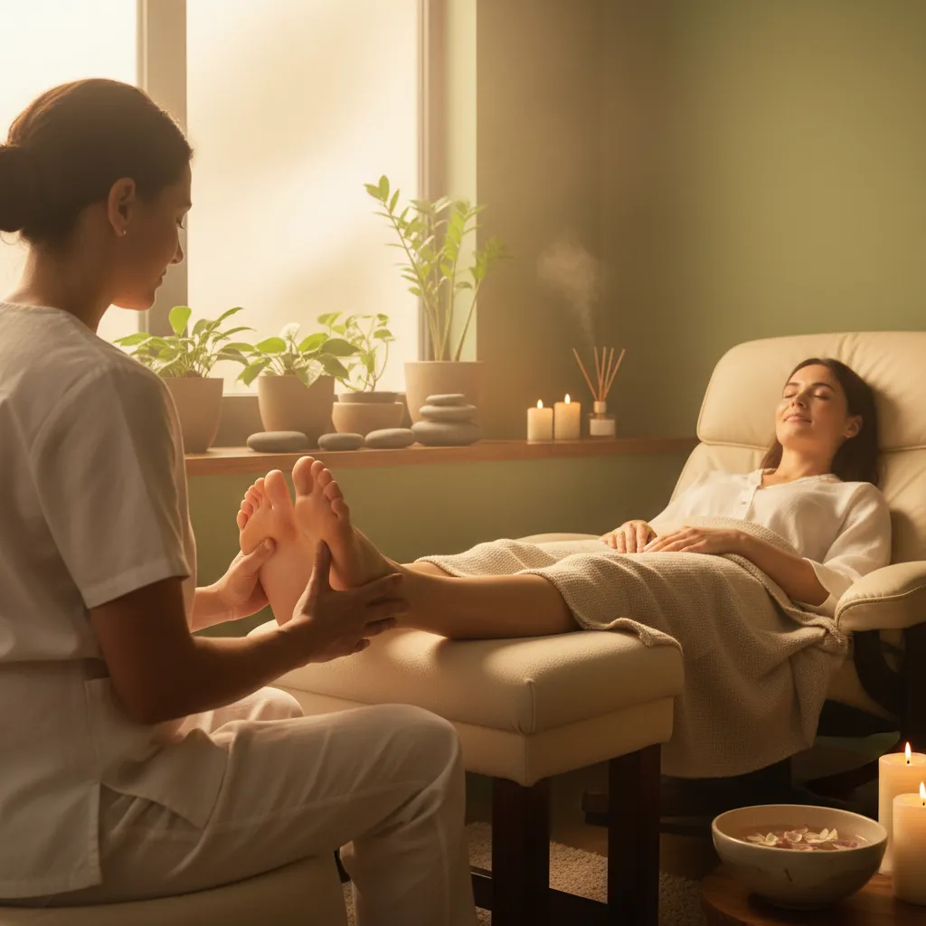 Auckland reflexology session focusing on feet