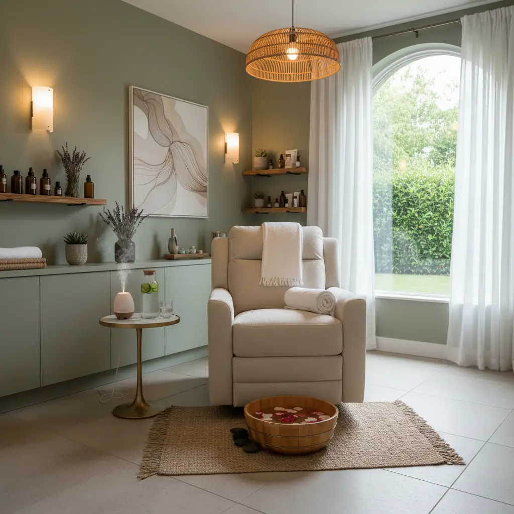 Auckland reflexology clinic interior with serene ambiance