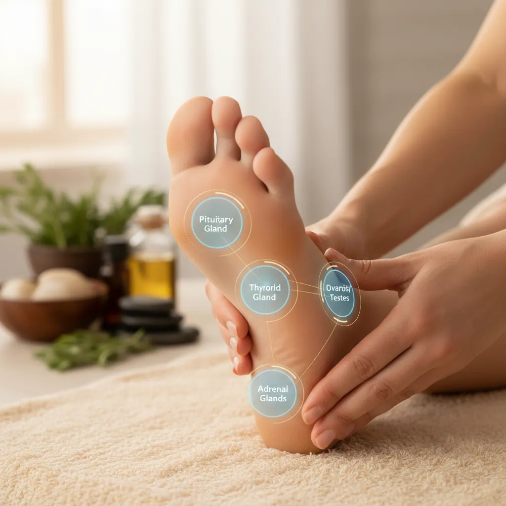 Reflexology for hormonal balance on the foot