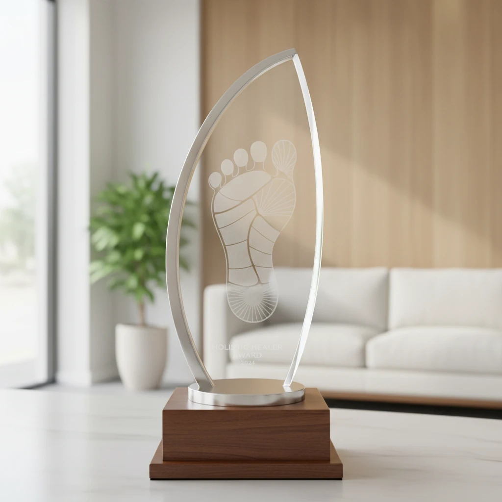 Award trophy signifying excellence in reflexology