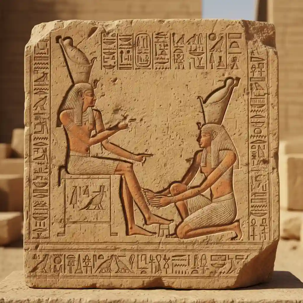 Ancient Egyptian relief depicting foot manipulation