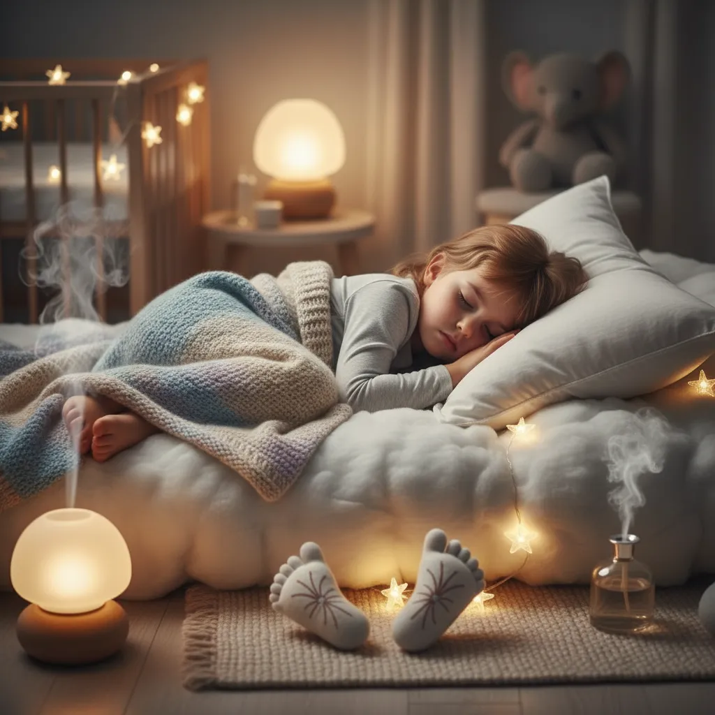 Child sleeping peacefully after reflexology