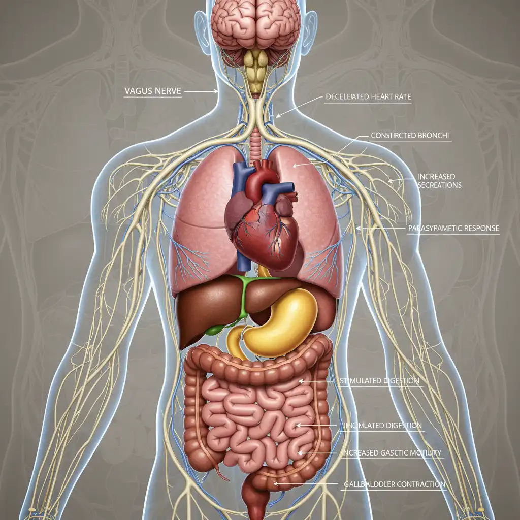Vagus nerve and parasympathetic system diagram