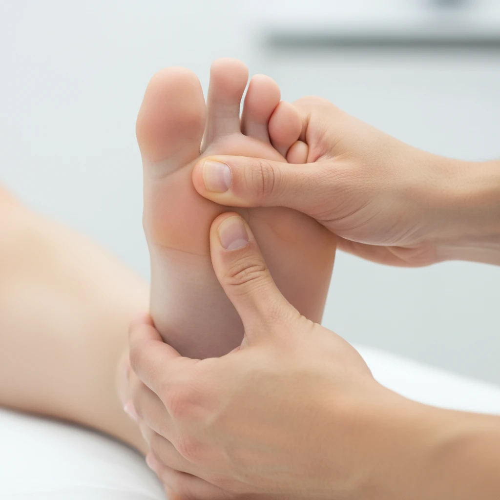 Reflexology thumb walking technique