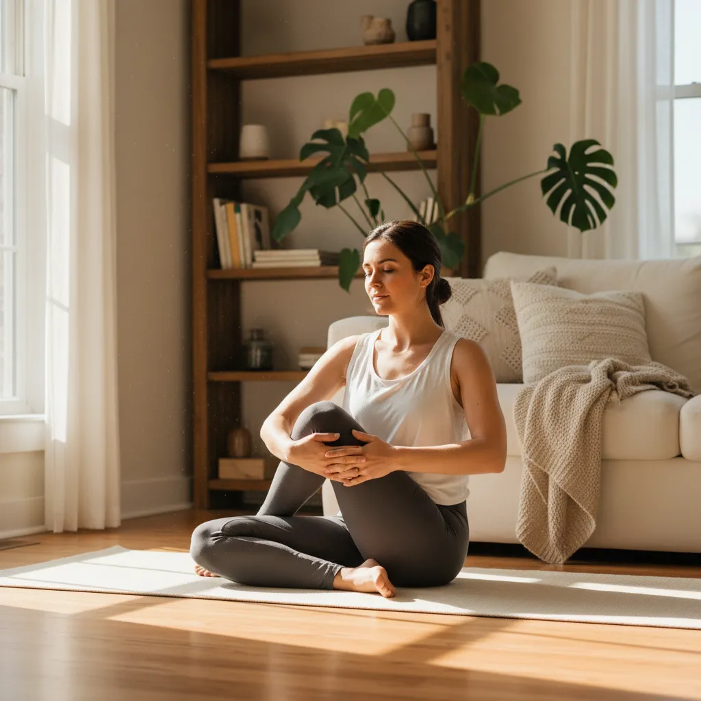 Person performing sciatica relief stretch