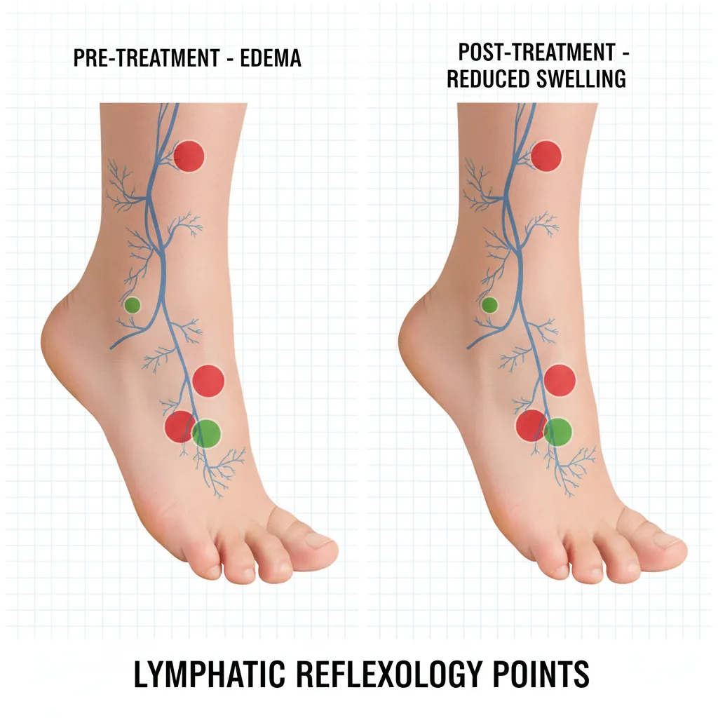 Edema relief through reflexology lymphatic drainage