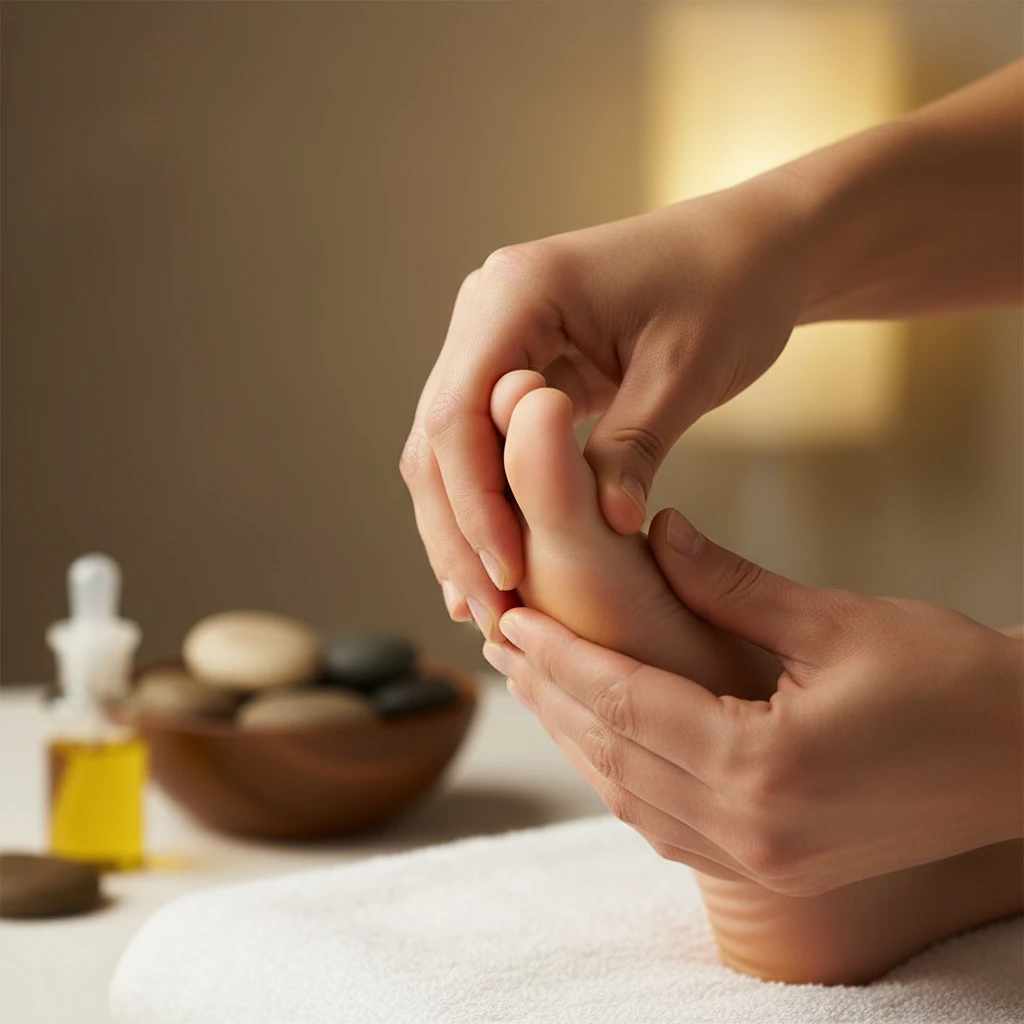 Reflexology technique for jaw tension relief