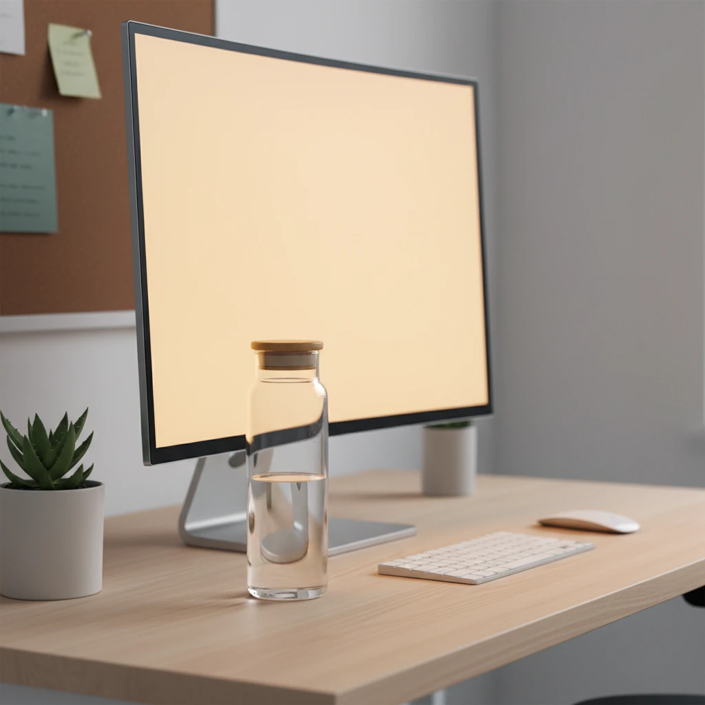 Ergonomic workspace setup to prevent digital eye strain