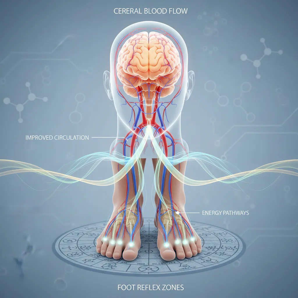 Enhanced blood flow to brain from reflexology