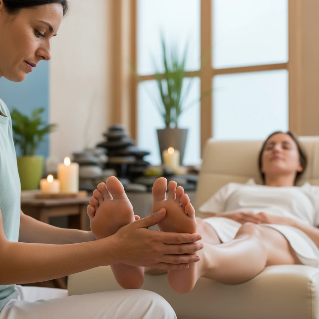 Reflexology session for grief support